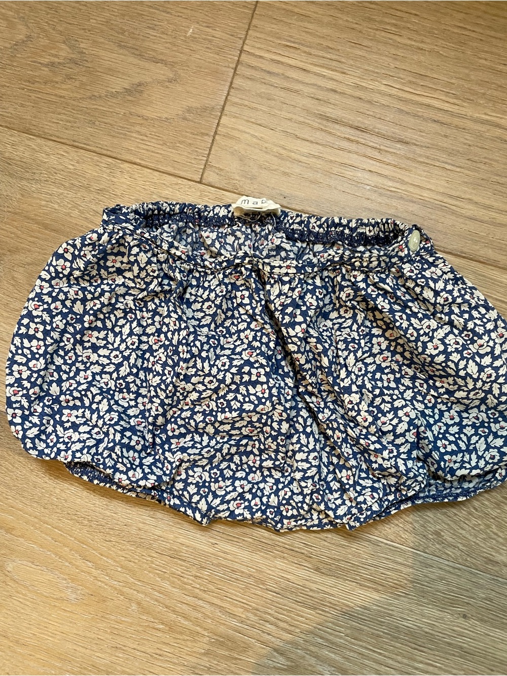 Mabo Floral Blue Drawstring Short - Picture 3 of 4